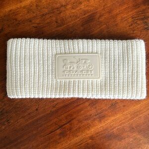 Coach knit headband with rubber patch